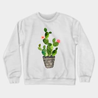 Watercolor hand painted cactus Crewneck Sweatshirt